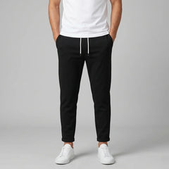 Drawstring Slim Fit Trousers – Black