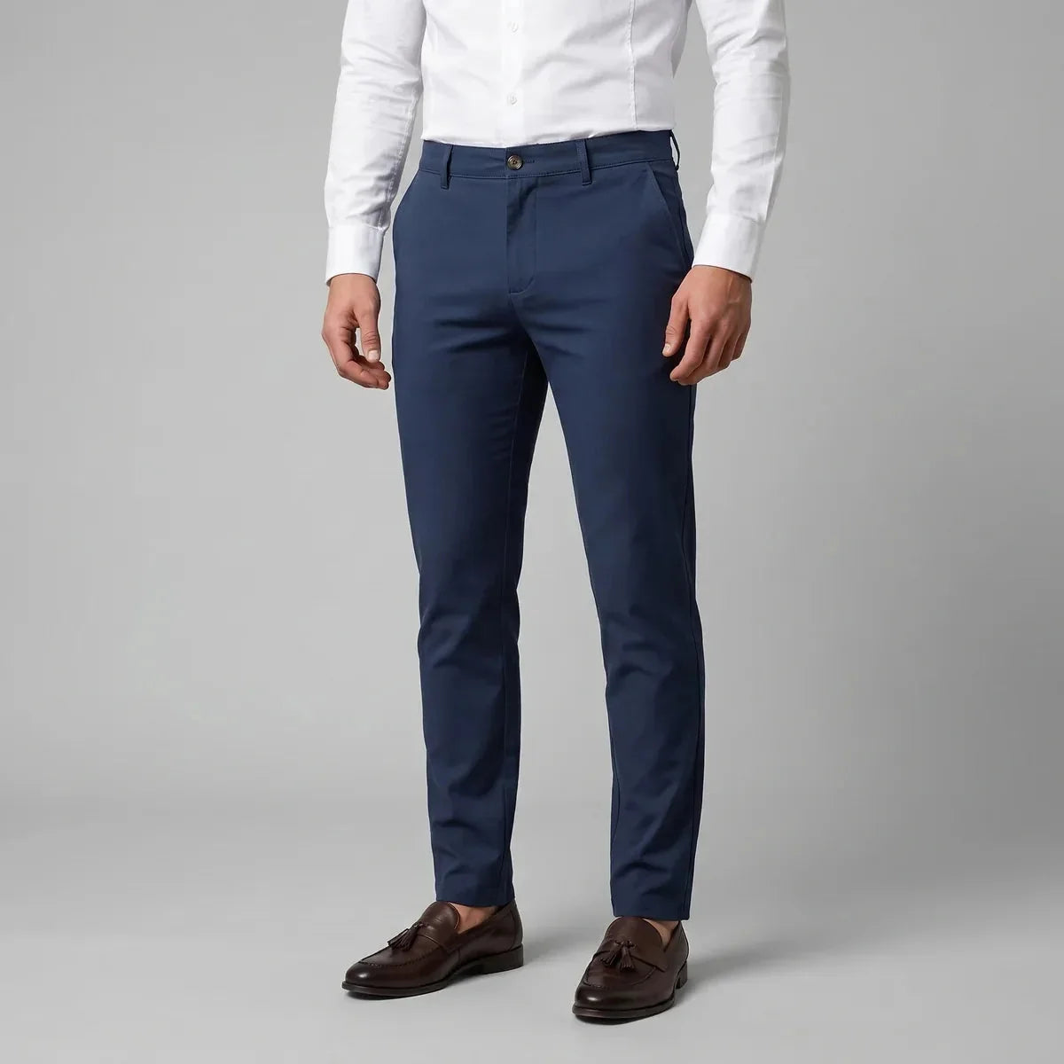 Straight Leg Chino Trousers – Navy