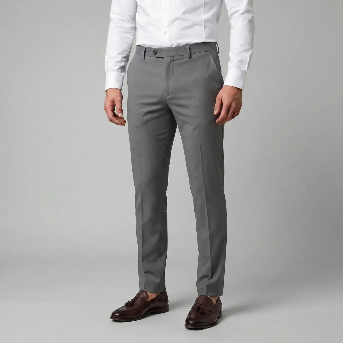 Straight Leg Chino Trousers – Grey