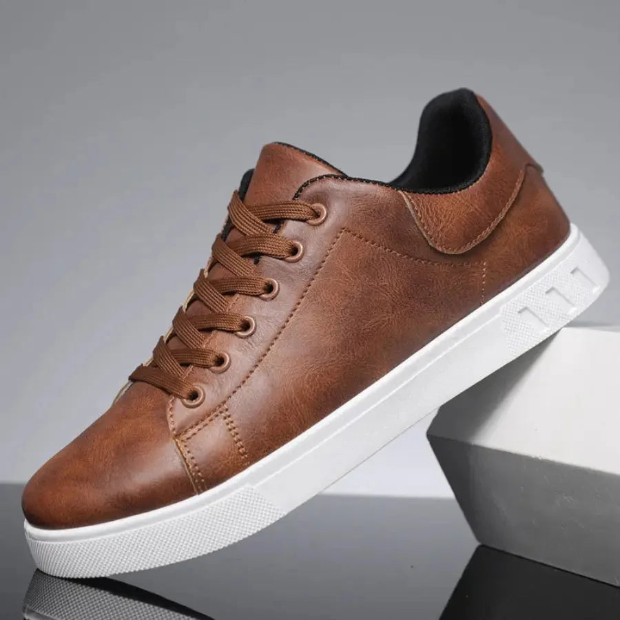 White Sole Lace-Up Sneakers