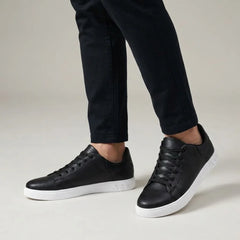 White Sole Lace-Up Sneakers