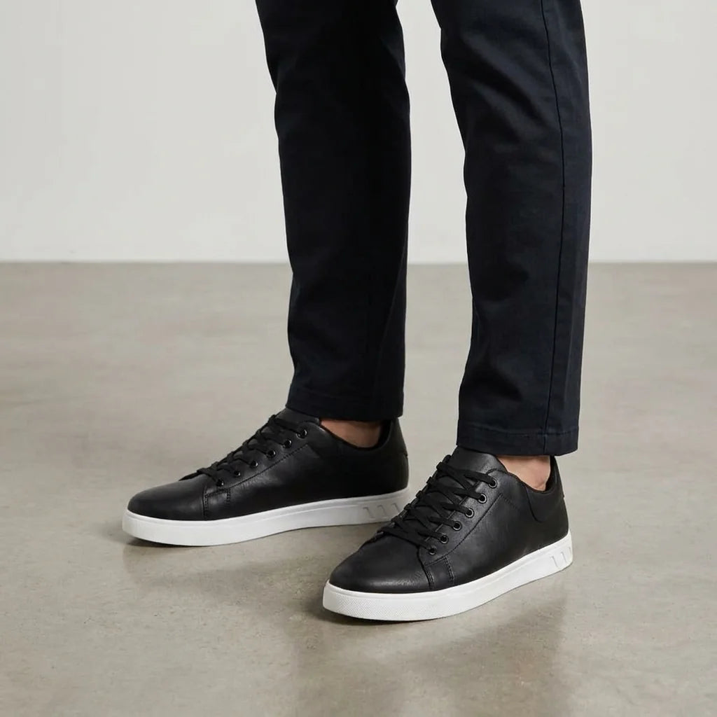 White Sole Lace-Up Sneakers