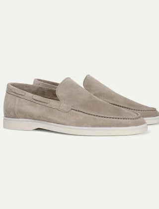 Suede Slip-On Loafers – Light Beige