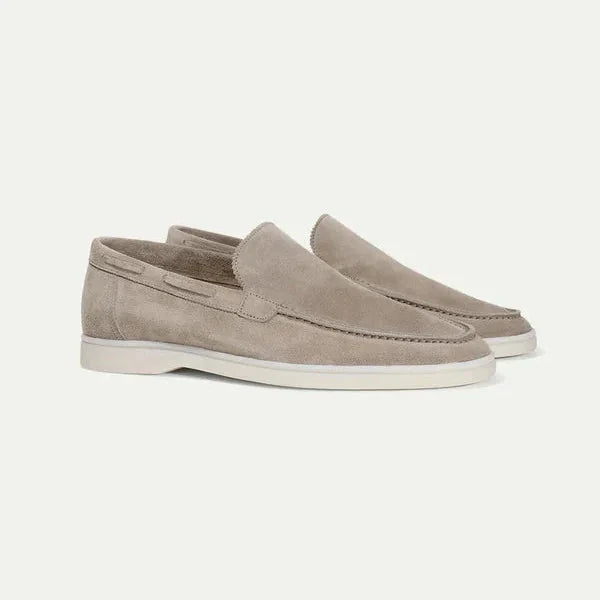 Suede Slip-On Loafers – Light Beige