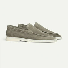 Suede Slip-On Loafers – Sage Green