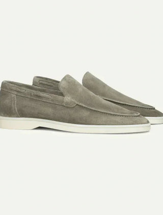 Suede Slip-On Loafers – Sage Green