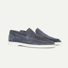 Suede Slip-On Loafers – Slate Blue