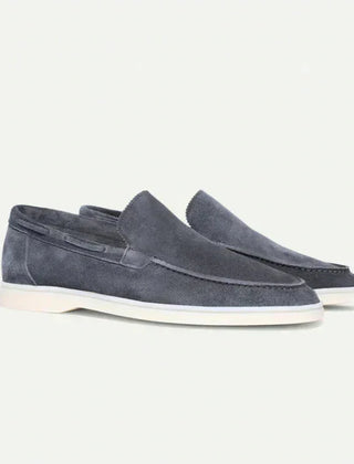 Suede Slip-On Loafers – Slate Blue
