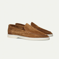 Suede Slip-On Loafers – Light Brown
