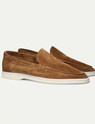 Suede Slip-On Loafers – Light Brown