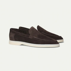 Suede Slip-On Loafers – Dark Brown
