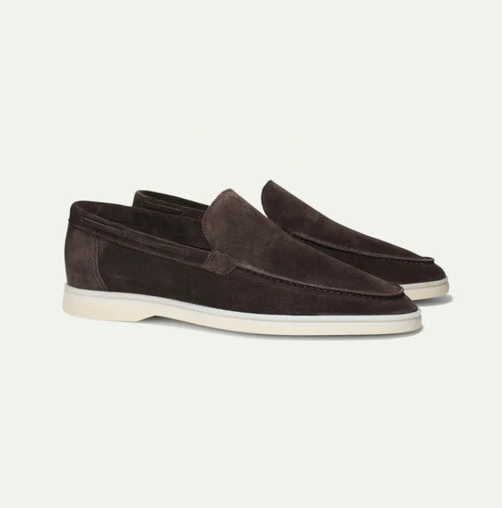 Suede Slip-On Loafers – Dark Brown