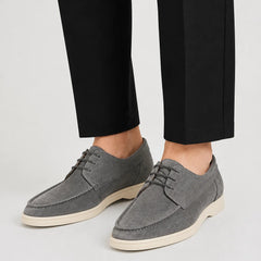 Lace-Up Low-Cut Loafers – Grey