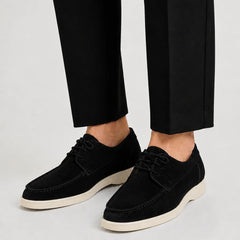 Lace-Up Low-Cut Loafers – Black