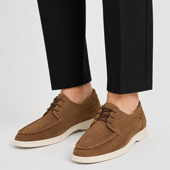 Lace-Up Low-Cut Loafers – Tan