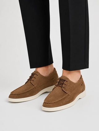 Lace-Up Low-Cut Loafers – Tan