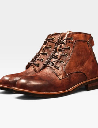 Lace-Up Buckle Ankle Boots – Brown