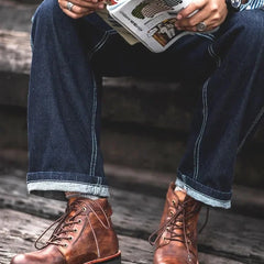 Lace-Up Buckle Ankle Boots