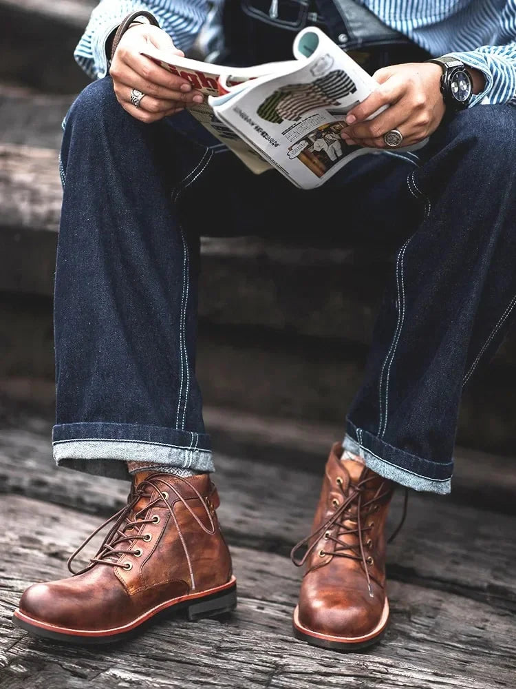 Lace-Up Buckle Ankle Boots