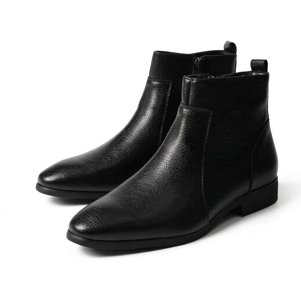 Pointed Toe Ankle Boots – Black
