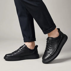 Black Sole Lace-Up Sneakers
