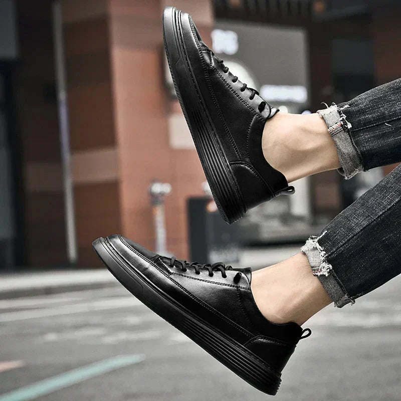 Black Sole Lace-Up Sneakers
