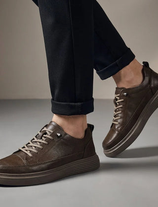 Black Sole Lace-Up Sneakers – Brown