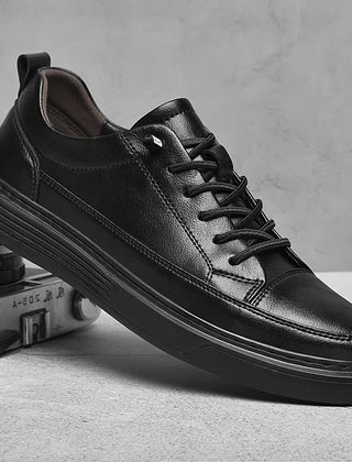 Black Sole Lace-Up Sneakers – Black