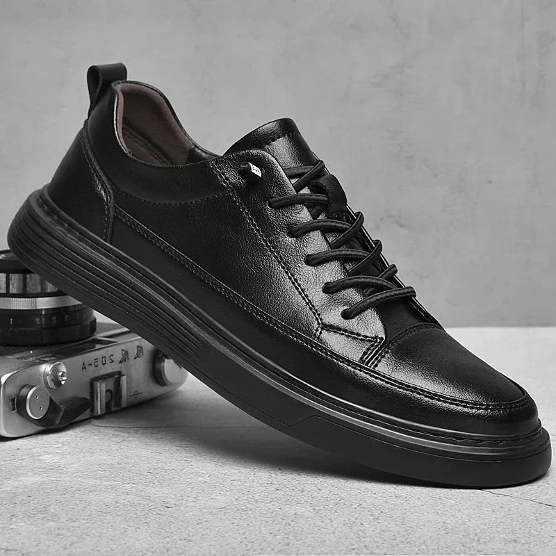 Black Sole Lace-Up Sneakers – Black