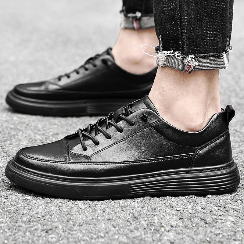 Black Sole Lace-Up Sneakers