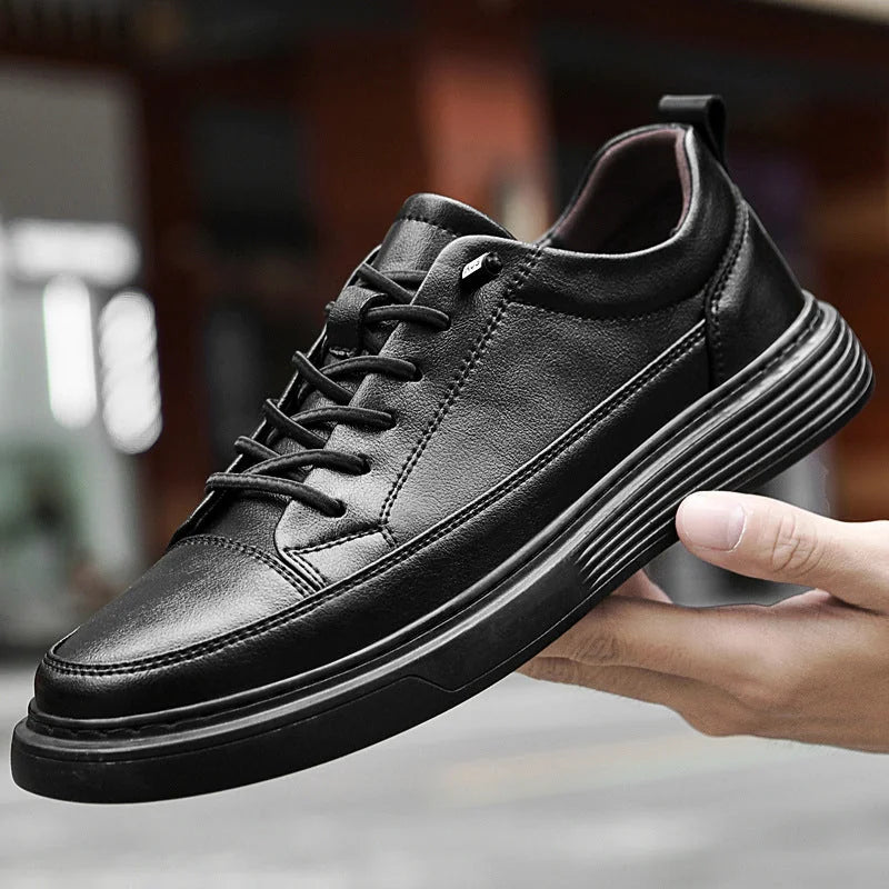 Black Sole Lace-Up Sneakers