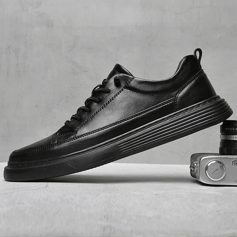 Black Sole Lace-Up Sneakers
