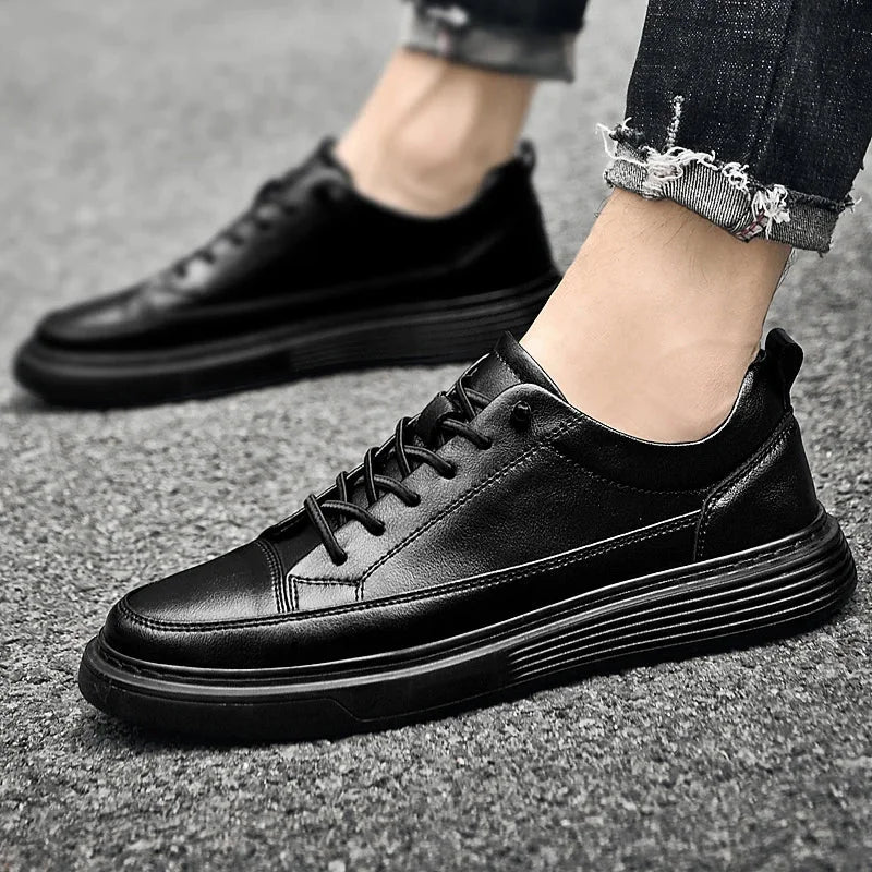 Black Sole Lace-Up Sneakers