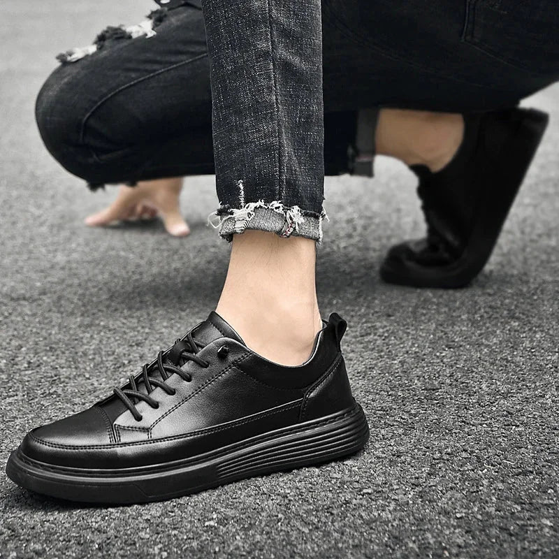 Black Sole Lace-Up Sneakers