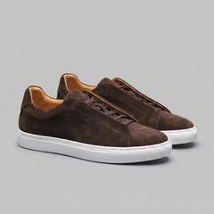 Suede Low-Top Trainers – Brown