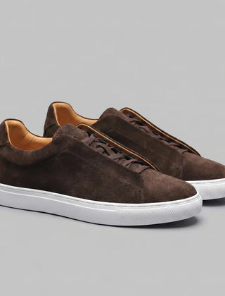 Suede Low-Top Trainers – Brown