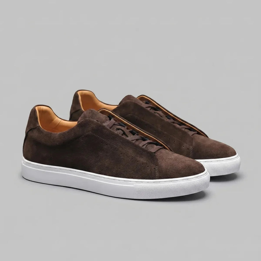 Suede Low-Top Trainers – Brown
