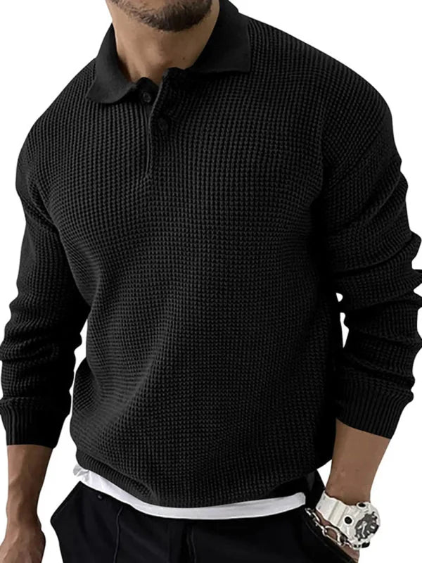 Slim Fit Lapel Collar Jumper