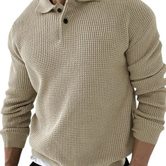Slim Fit Lapel Collar Jumper – Cream