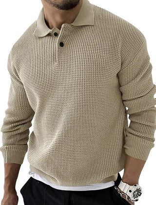 Slim Fit Lapel Collar Jumper – Cream