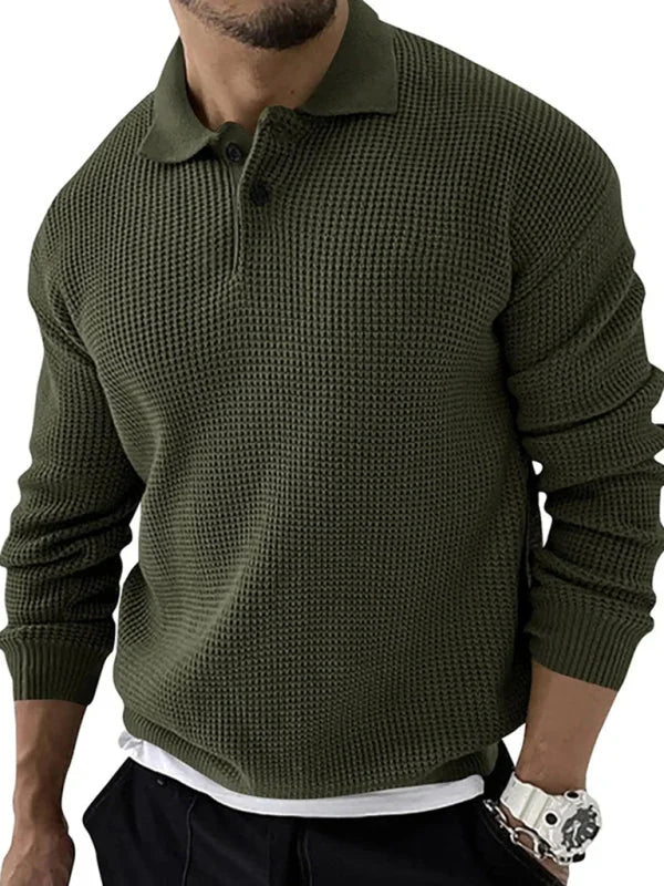 Slim Fit Lapel Collar Jumper