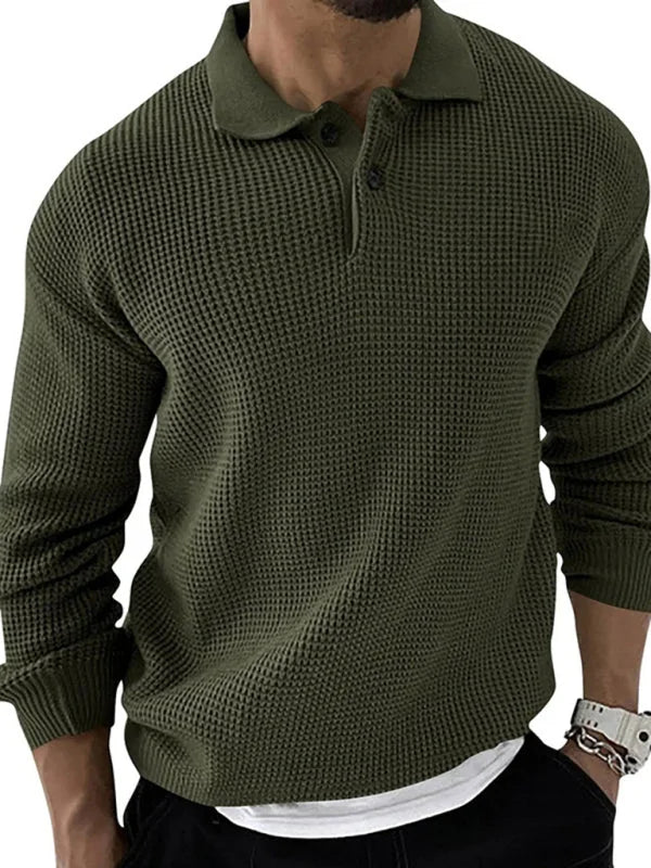 Slim Fit Lapel Collar Jumper