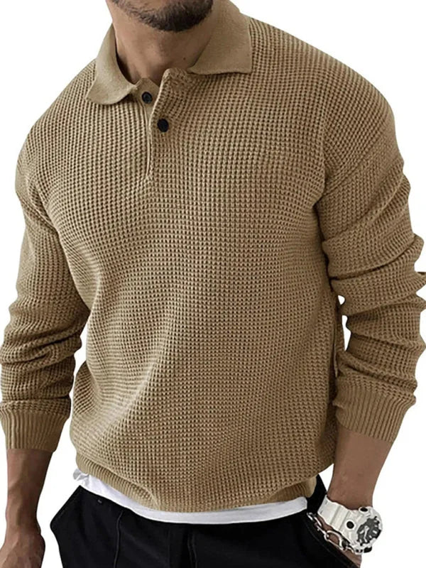 Slim Fit Lapel Collar Jumper